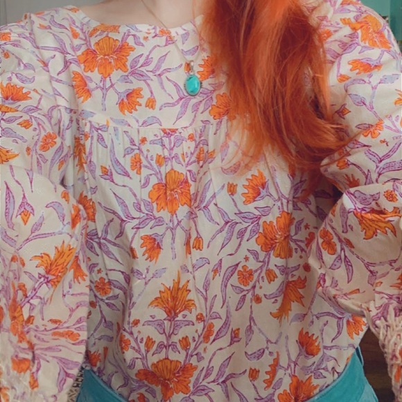 Universal Thread Women’s Small Floral Top 70s NWT Groovy Festival Hippie Love - Picture 2 of 7